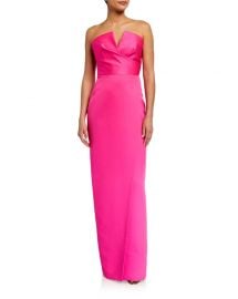 Jay Godfrey Darcy Strapless Wrapped Satin Column Gown at Neiman Marcus